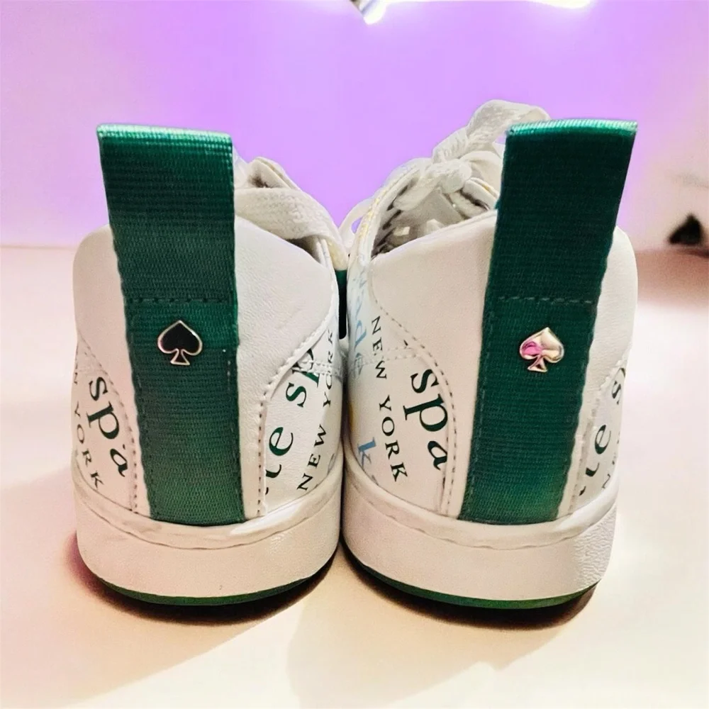 Kate Spade Nixie White and Multicolor Logo Sneakers Size 7 - Picture 4 of 6